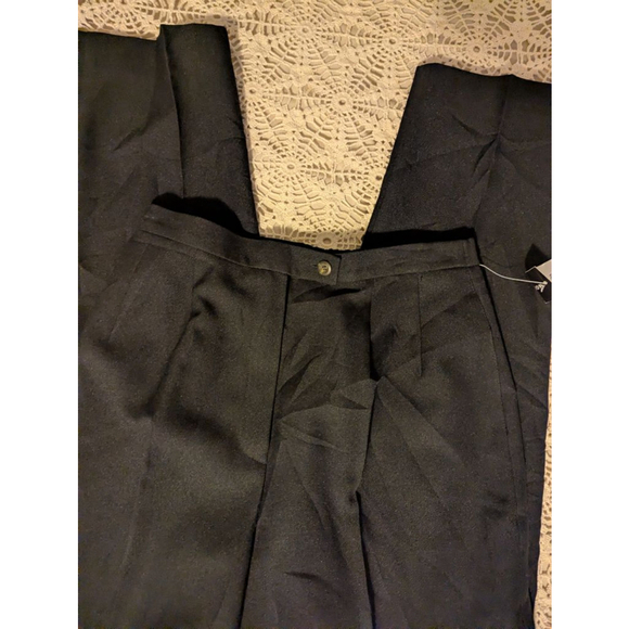 MORTON BERNARD | NWT 90s Vintage Black Polyester Trousers Size 10 - Picture 10 of 11